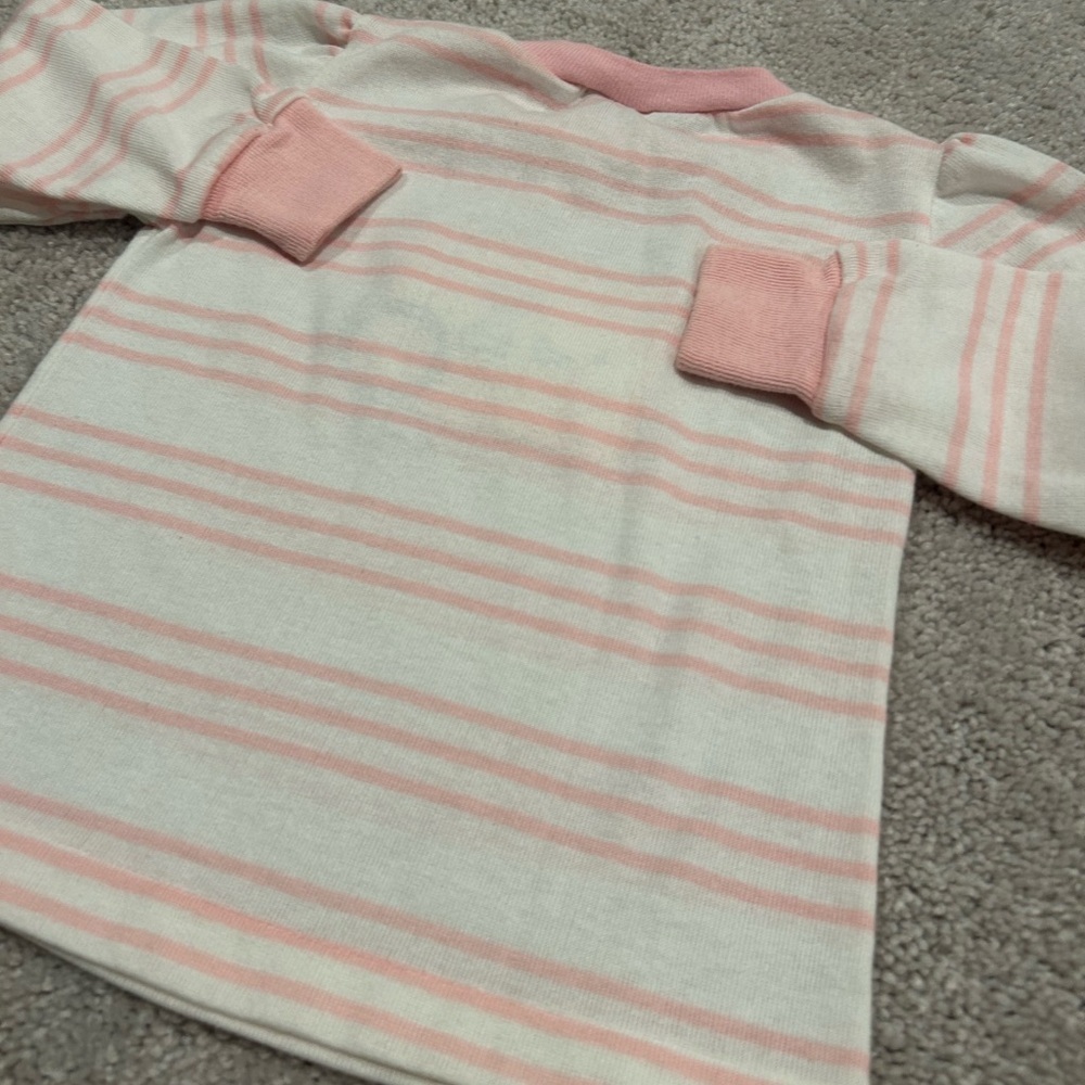 Healthtex Pink and White Striped Long Sleeve Tee - Picture 5 of 5